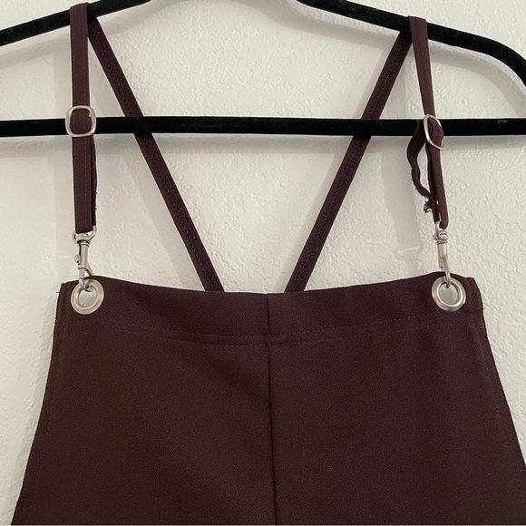 Vintage Brown Polyester Shortalls Romper 70’s Swivel Eye Snap Hook Closure‎ - Picture 2 of 7